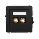 DECO Mechanizm gniazda głośnikowego pojedynczego (typu banan - czerwony i czarny, pozłacany, 4 mm2,