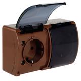 VG-Koala Gn. podw. 2x2P+Z-CHUKO n/t IP44 brąZ- klapką dymną VG 182-52 61.401 OPATÓWEK