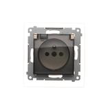 Simon 54 Gniazdo IP44 Z USZCZELKĄ 16A z. śrub. klapka transp. złoty mat *Uszczelka do ramek S54 PREM