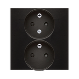Simon 54 Gniazdo z/u podwójne z funkcją niezm. faz16A z. śrub. monoblok antracyt