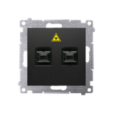 Simon 54 Gniazdo światłowodowe / optyczne podwójne SC/APC czarny