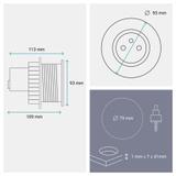 INCARA: DISQ 80 - 2P+Z / USB A+C / RJ45 - 2,0 M-CZARNY, Legrand