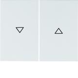 BERKER K.1 Klawisze nadrukowany symbol strzałka do łącznika 2-klawiszowego biały 14357109 HAGER