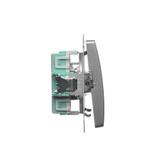 Simon Basic Przycisk pojedynczy rozwierny bez piktogramu 10A z. śrub. satynowy