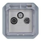 NOWE PLEXO - GNIAZDO TELEWIZYJNE TV - R - SAT KOŃCOWE MECHANIZM SZARE