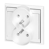 Gniazdo podwójne podtynkowe 2x2P+Z Luna, 16A, 250V, PT-6LR, biały