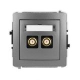 DECO Mechanizm gniazda antenowego podwójnego typu F (SAT) pozłacany grafitowy