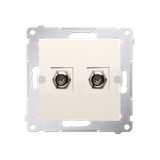 Simon 54 Gniazdo antenowe typu podwójne Do instalacji indywidualnych kremowy