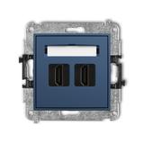 ICON Gniazdo podwójne HDMI 2.0 4K navy blue 64IHDMI-4 KARLIK