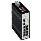 switch przemysłowy 8 portów 100BASETX/2 sloty 100BASEFX WAGO