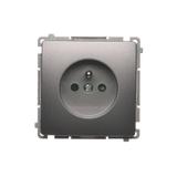 Simon Basic Gniazdo wtyczkowe pojedyncze z uziemieniem 16A 250V z przesłonami torów prądowych szybkozłączka stal inox BMGZ1CZ.01/21 BMGZ1cz.01/21 KONTAKT
