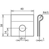 Łącznik do przewodu 10 mm, otwór fi 11 mm, St/tZn