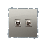 Simon Basic Gniazdo antenowe typu podwójne satynowy