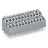 dwupiętrowa listwa do pł.drukowanych 5-bieg. szara raster 5 mm