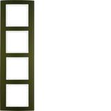 BERKER B.3 Ramka poczwórna aluminium brązowa/biała 10143021 HAGER