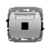 TREND Gniazdo antenowe multimedialne pojedyncze bez modułu (standard Keystone) srebrny metalik 7GM-1P KARLIK