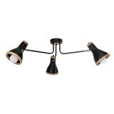 Milagro plafon Holly 3xE27 czarno/drewniany MLP6257