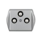 TREND Mechanizm gniazda multimedialnego 3F DATA (UPC) srebrny metalik