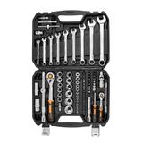 Klucze nasadowe 1/2", 1/4" , zestaw 82 szt., CrV