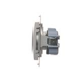 Simon 54 Gniazdo bez uziemienia z przesłonami 16A z. śrub. srebrny mat