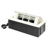 NOEN Kaseta meblowa wpuszczana w blat ze zintegrowaną ramką PCV na gniazda modułowe 3 x 45x45mm lub