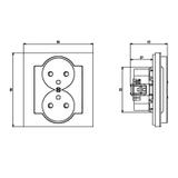 SONATA Gniazdo pojedyncze z uziemieniem z przesłonami torów prądowych, z ładowarką USB A+C kaszmir