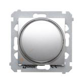 Simon 54 Ściemniacz obrotowy dwubiegunowy do LED ściemnialnych 230V 5-215W srebrny mat *Wymagana instalacja 4-przewodowa DS9L2.01/43 KONTAKT