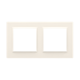 Simon 10 Ramka 2-krotna - uniwersalna poziom i pion krem