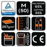 Spodnie robocze, rozmiar M/50