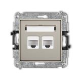 ICON Gniazdo komputerowe podwójne 2xRJ45 kat. 6 8-stykowy taupe 60IGK-4 KARLIK