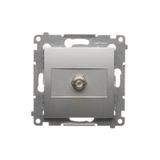 Simon 54 Gniazdo antenowe SAT pojedyncze Do instalacji indywidualnych srebrny mat