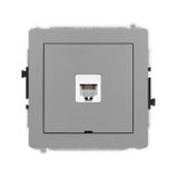 DECO Mechanizm gniazda telefonicznego pojedynczego 1xRJ11, 4-stykowy, beznarzędziowe, bez pola opiso