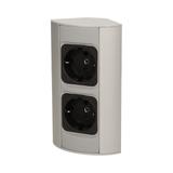 Gniazdo meblowe bez wyłącznika, 2x2P+Z, srebrne, wersja schuko OR-AE-1303/G(GS) ORNO
