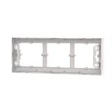 Simon 54 Premium Puszka natynkowa 3-krotna do ramek PREMIUM. Głębokość 35mm srebrny mat