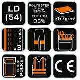 Spodnie robocze na szelkach, rozmiar LD/54