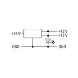 złączka z przetwornikiem DC/DC 24VDC/12VDC/500mA