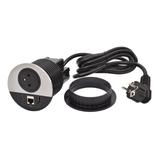 INCARA: DISQ 80 - 2P+Z / USB A+C / RJ45 - 2,0 M-METAL/CZARNY, Legrand