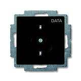 BASIC55 Gniazdo SCHUKO Z nadrukiem „DATA” Z szybkozłączami Z uziemieniem , 2P+E czarny-chateau