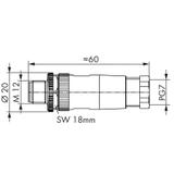 wtyczka prosta M12 /10szt./ WAGO
