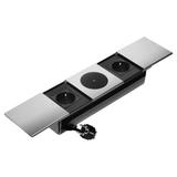Gniazdo meblowe z przesuwną klapką i przewodem 1,8m, 2x2P+Z (Schuko), ładowarka bezprzewodowa 15W, s OR-GM-9044(GS)/G ORNO
