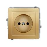 DECO Mechanizm gniazda pojedynczego bez uziemienia 2P (przesłony torów prądowych) złoty