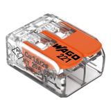 Szybkozłączka z dźwignią 2x 0,2‑4mm2 transparentna / pomarańczowa 221‑412 /100szt./ WAGO