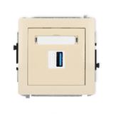 DECO Mechanizm gniazda pojedynczego USB A-A 3.0 beżowy
