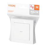 Przycisk dzwonek podtynkowy z podświeleniem Malta, 10A, 250V, WP-6/7M/S, biały FMS-104/P/W ORNO