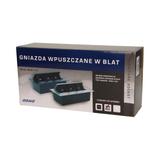 Gniazdo meblowe wpuszczane w blat z płaskim rantem 3x2P+Z srebrne OR-AE-1371/G ORNO
