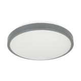 SELENE plafon, 2xE27 z mikrofalowym czujnikiem ruchu, 2x60W, klosz matowy - polistyren, IP54, szary