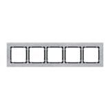 "DECO Ramka pięciokrotna - aluminium szczotkowane (ramka: srebrna