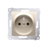 Simon 54 Gniazdo z/u i przesłonami 16A szybkozłączka złoty mat