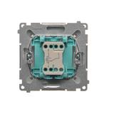 Simon Basic Łącznik schodowy z podświetleniem LED 10A 250V szybkozłączka srebrny mat BMW6L.01/43 KONTAKT