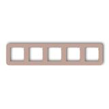 MINI Ramka uniwersalna pięciokrotna zaokrąglona z tworzywa łososiowy